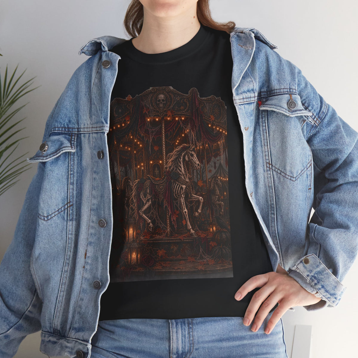 Carnival Carousel T‑Shirt — Moody Vintage Horse Fairground Tee