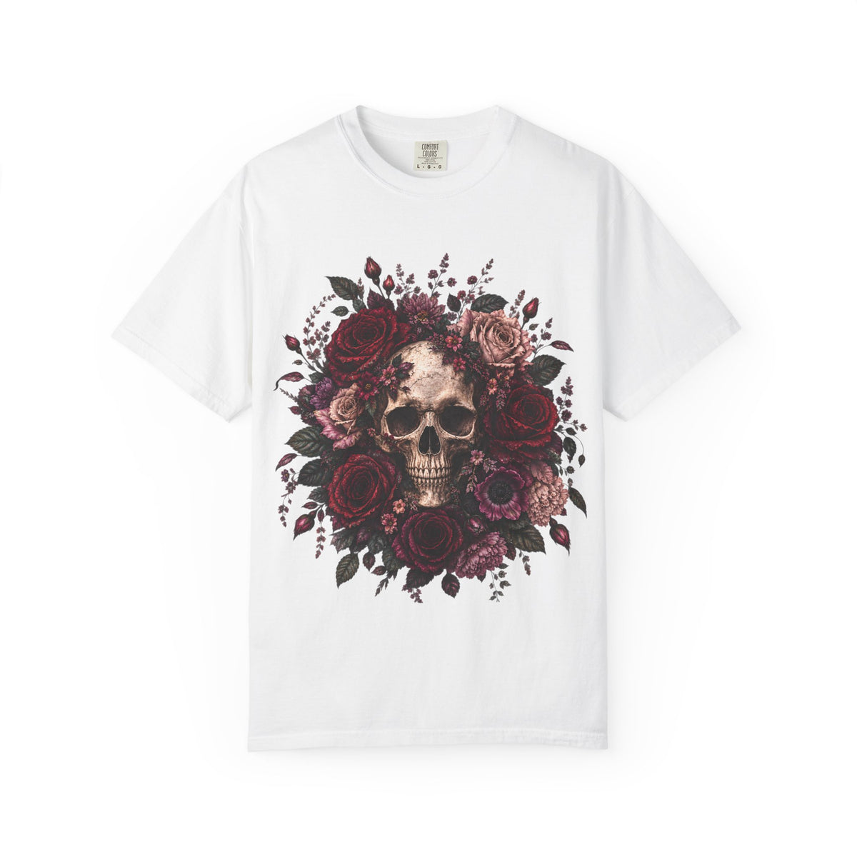 Skull & Rose T-Shirt — Gothic Floral Graphic