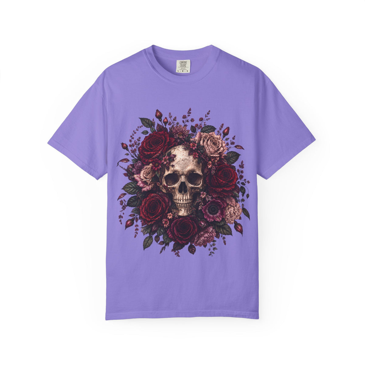 Skull & Rose T-Shirt — Gothic Floral Graphic