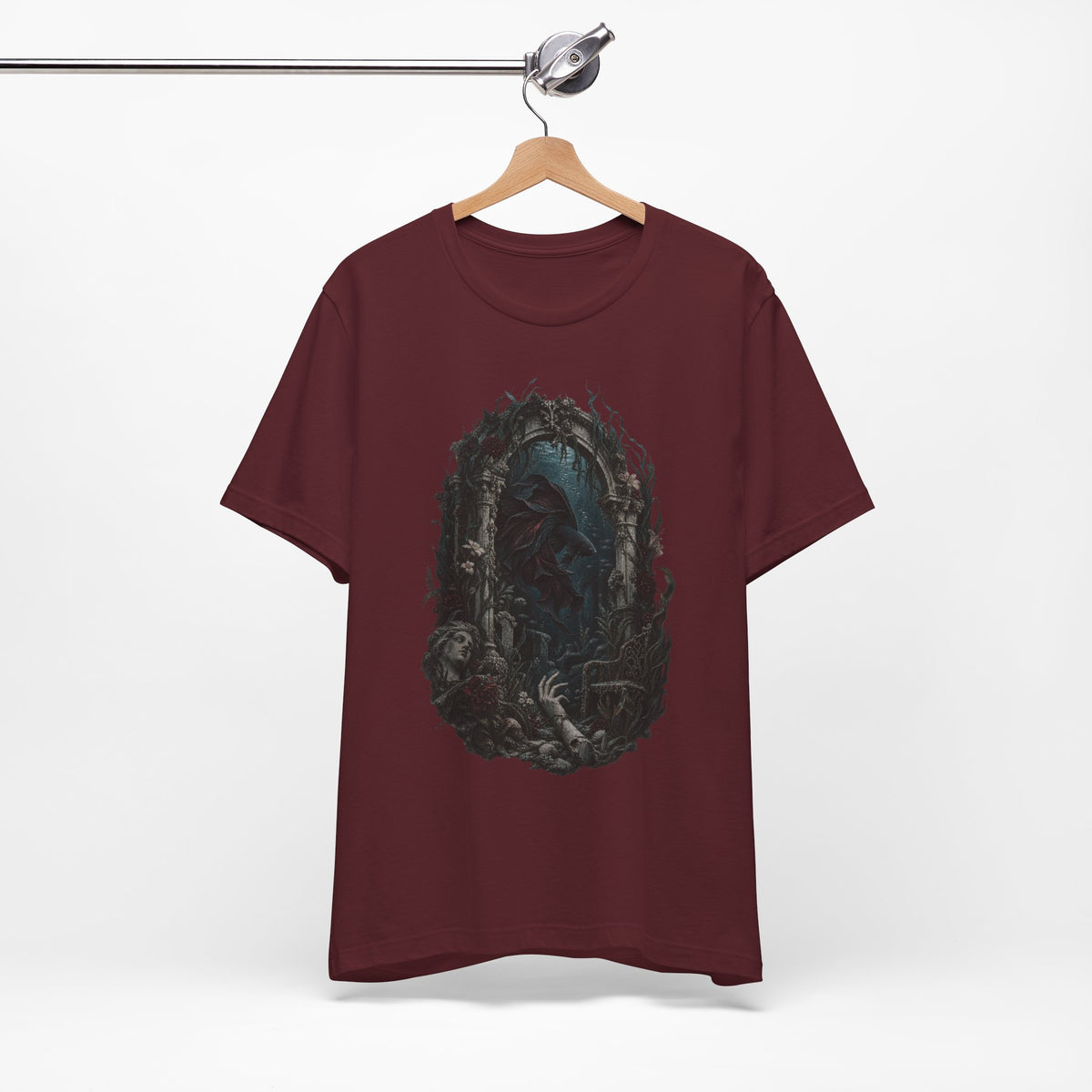 Gothic Fish T-Shirt — Underwater Ruins & Broken Statue