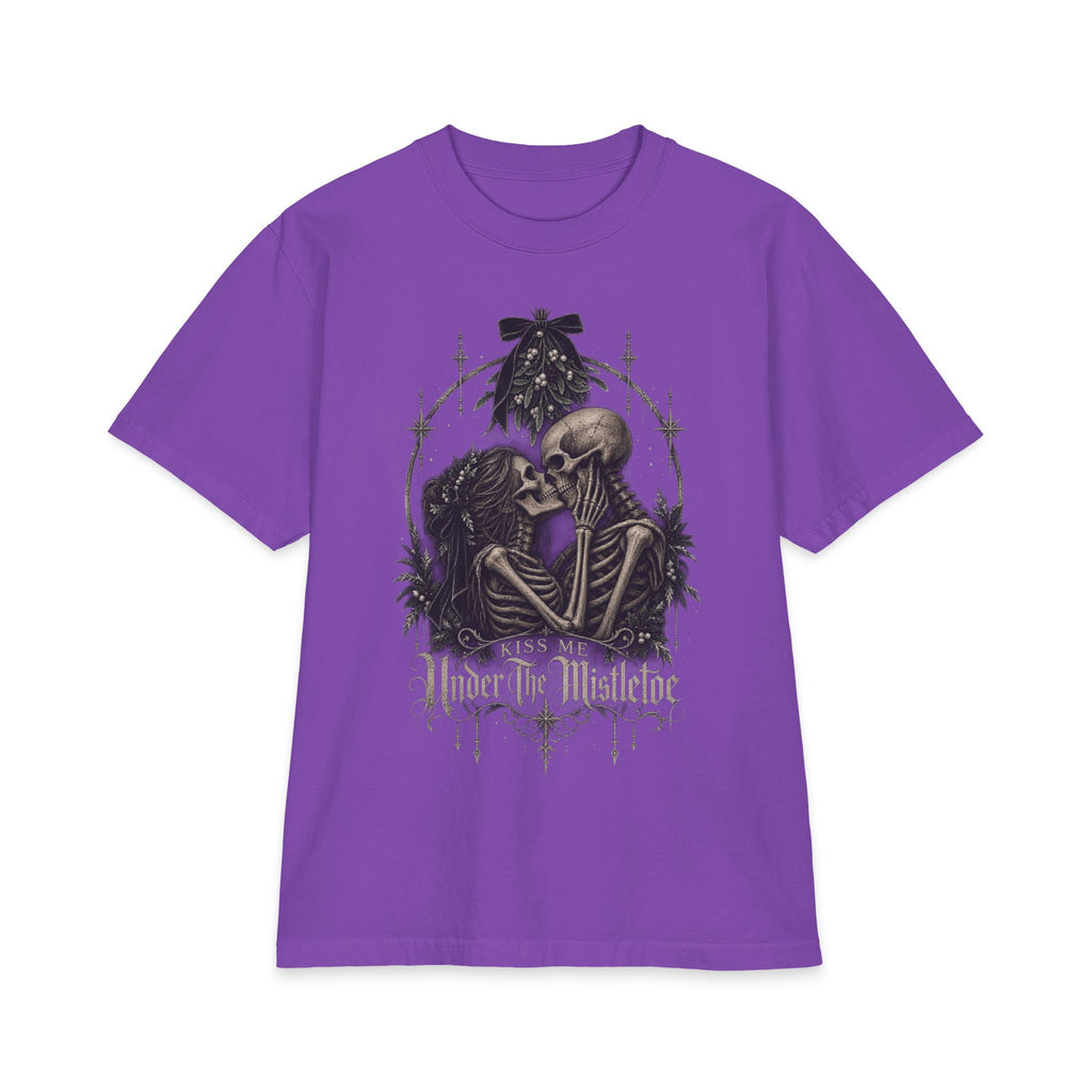 “Under the Mistletoe” T-Shirt — Gothic Skeleton Kiss