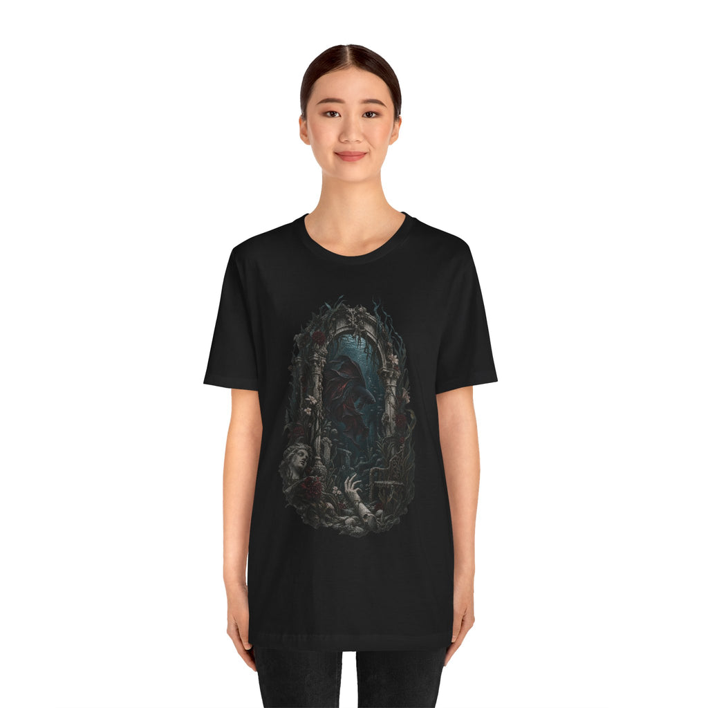 Gothic Fish T-Shirt — Underwater Ruins & Broken Statue