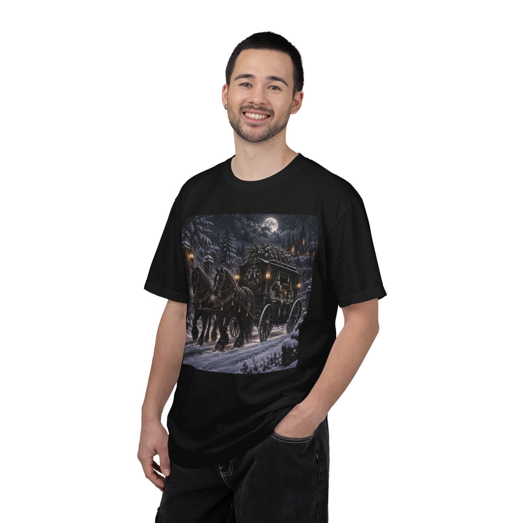 Midnight Carriage T-Shirt — Gothic Winter Scene