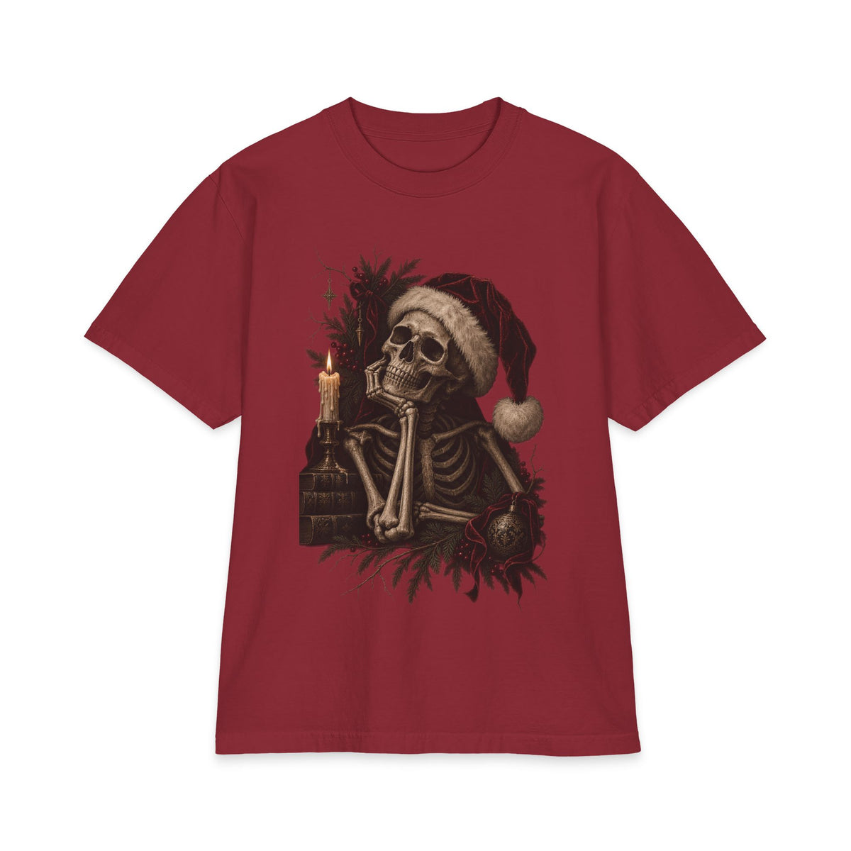Skeleton Santa Tee — Gothic Christmas Skull T-Shirt