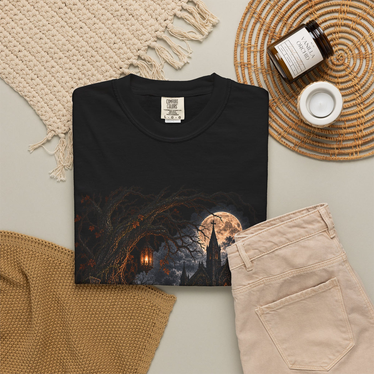 Halloween Haunted Castle T-Shirt — Spooky Pumpkin Night Graphic Tee
