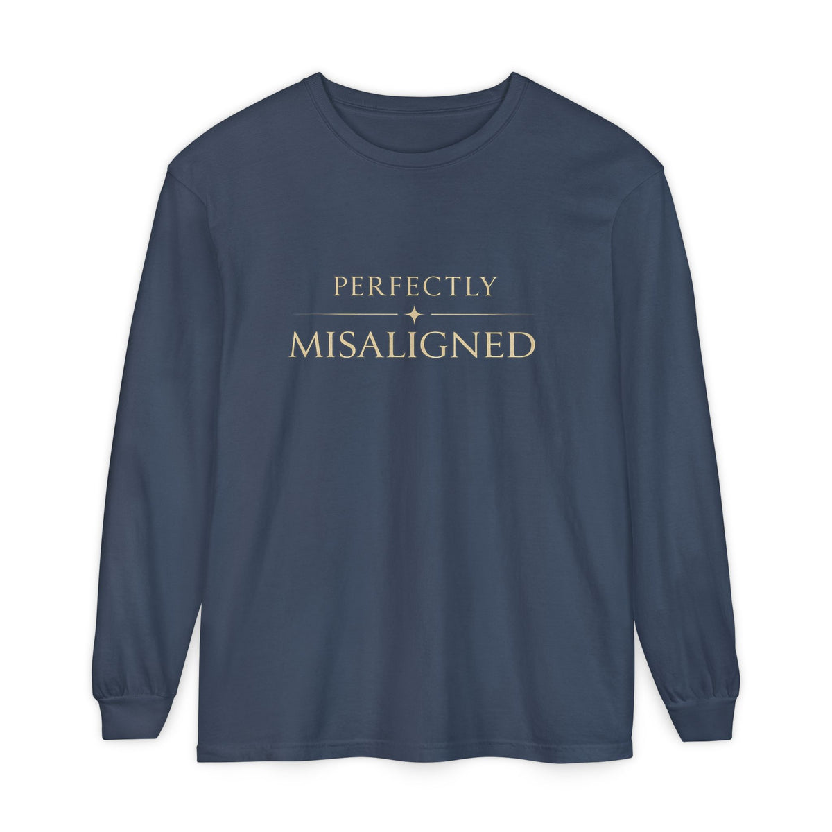 Perfectly Misaligned Long-Sleeve T-Shirt — Minimal Typography