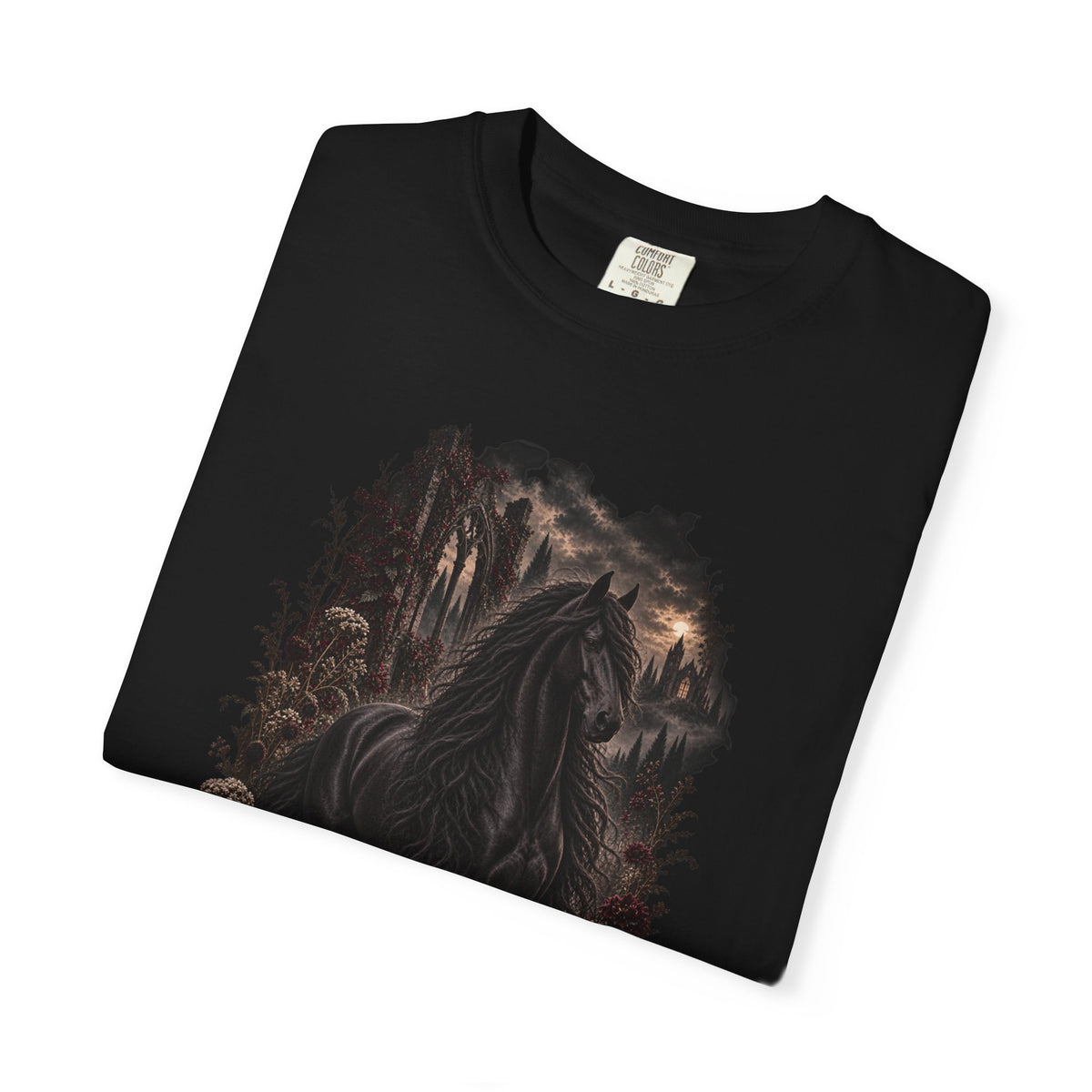 Black Horse T-Shirt — Dark Gothic Stallion