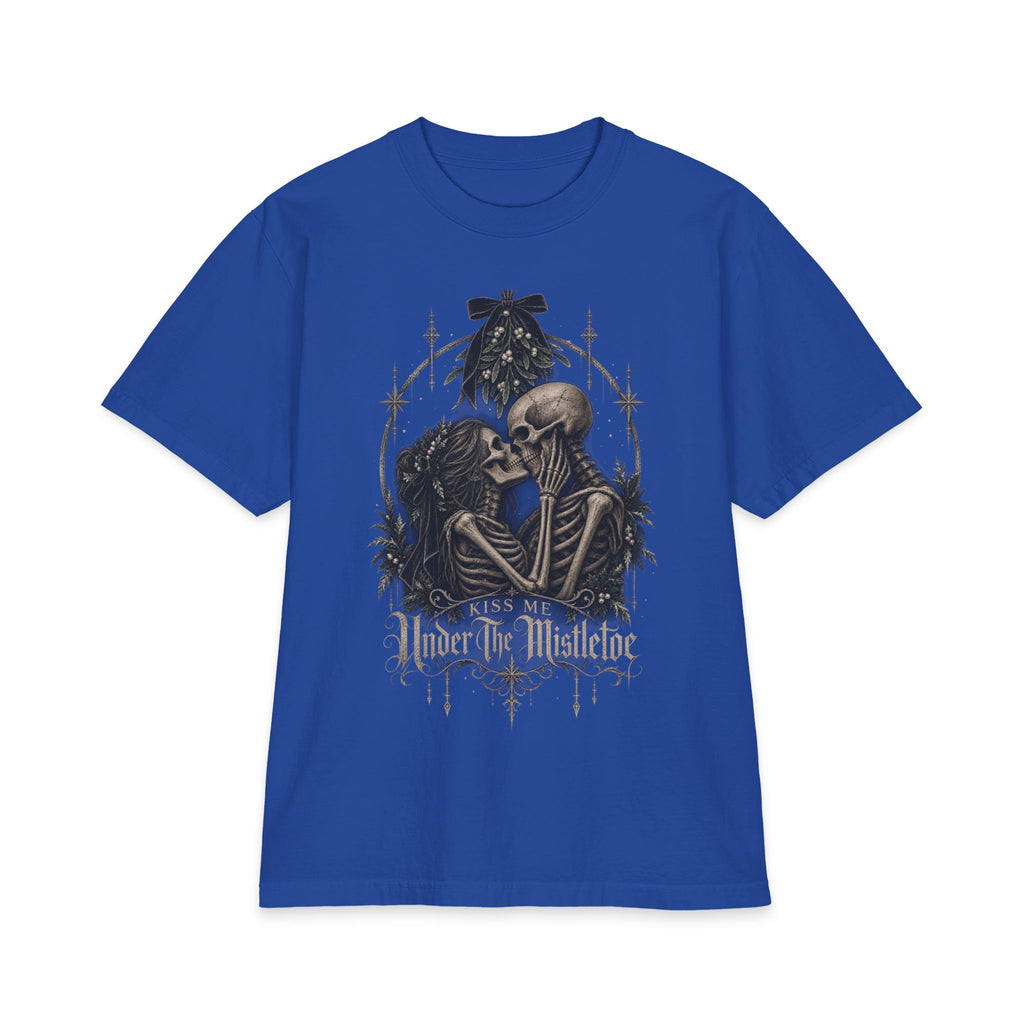 “Under the Mistletoe” T-Shirt — Gothic Skeleton Kiss