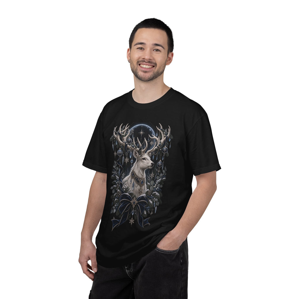 Mystic Stag Moon T-Shirt — Gothic Deer Forest Illustration