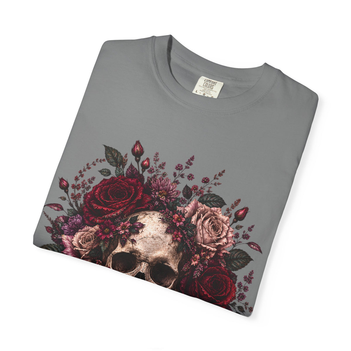 Skull & Rose T-Shirt — Gothic Floral Graphic