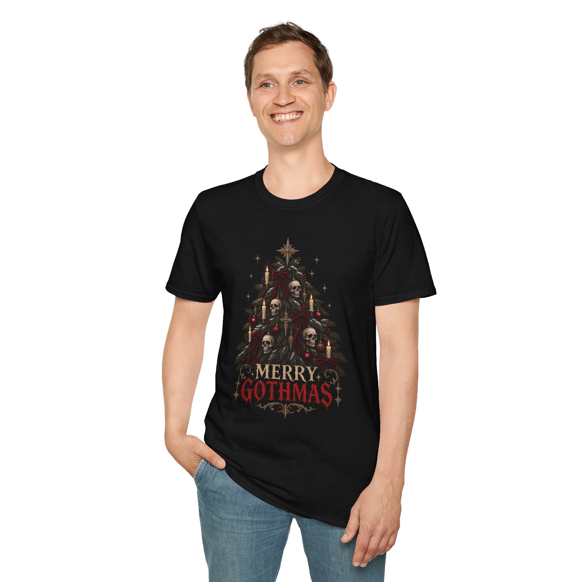 “Merry Gothmas” T-Shirt — Gothic Skull Christmas Tree
