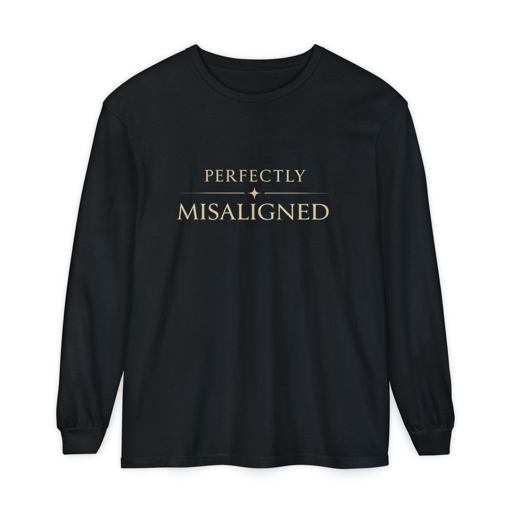 Perfectly Misaligned Long-Sleeve T-Shirt — Minimal Typography