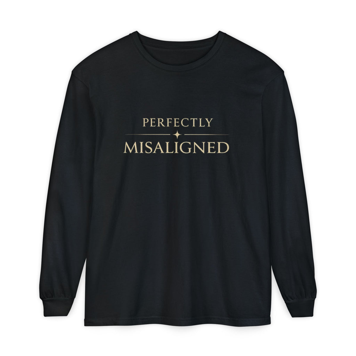 Perfectly Misaligned Long-Sleeve T-Shirt — Minimal Typography