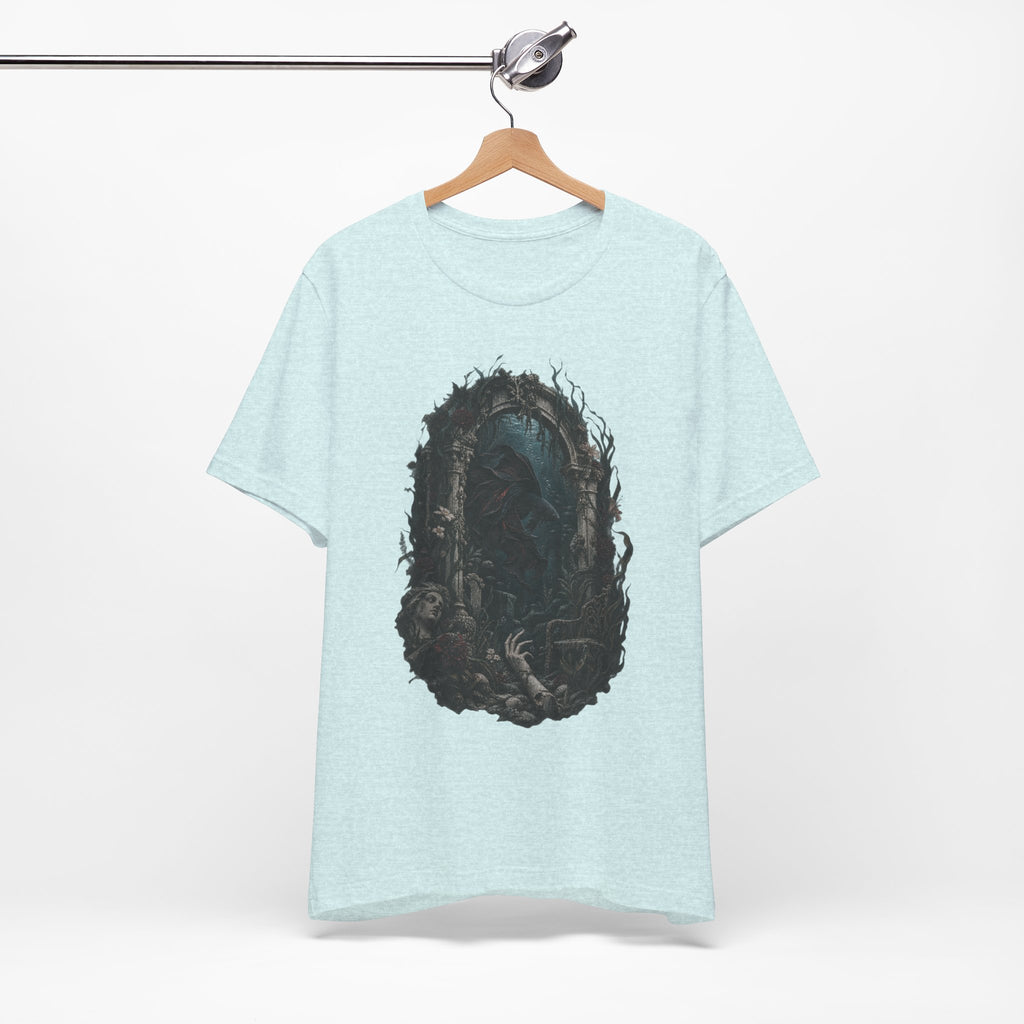 Gothic Fish T-Shirt — Underwater Ruins & Broken Statue