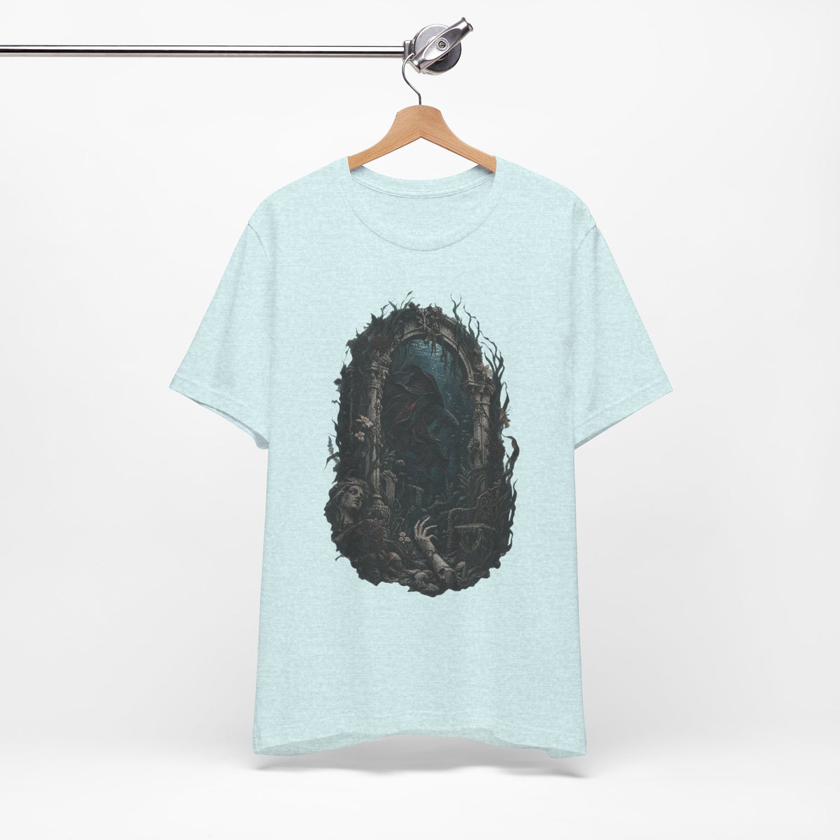 Gothic Fish T-Shirt — Underwater Ruins & Broken Statue