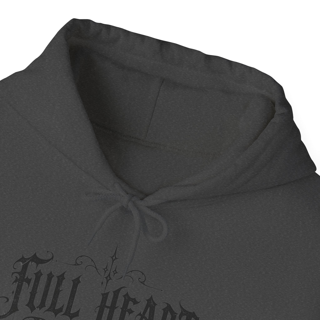 Dark Soul 'Full Heart' Hoodie — Gothic Script Graphic Sweatshirt