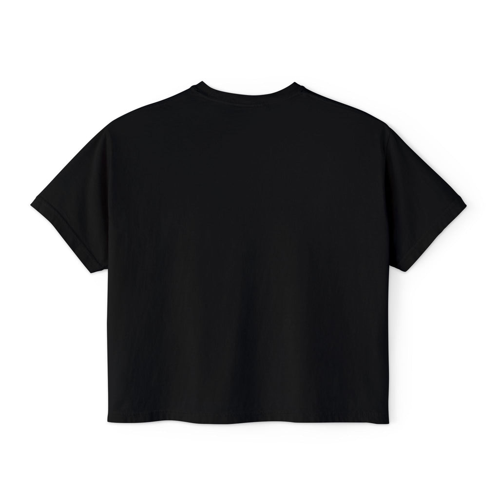 Women's Boxy Tee — Mystical Floral Skull Graphic Shirt