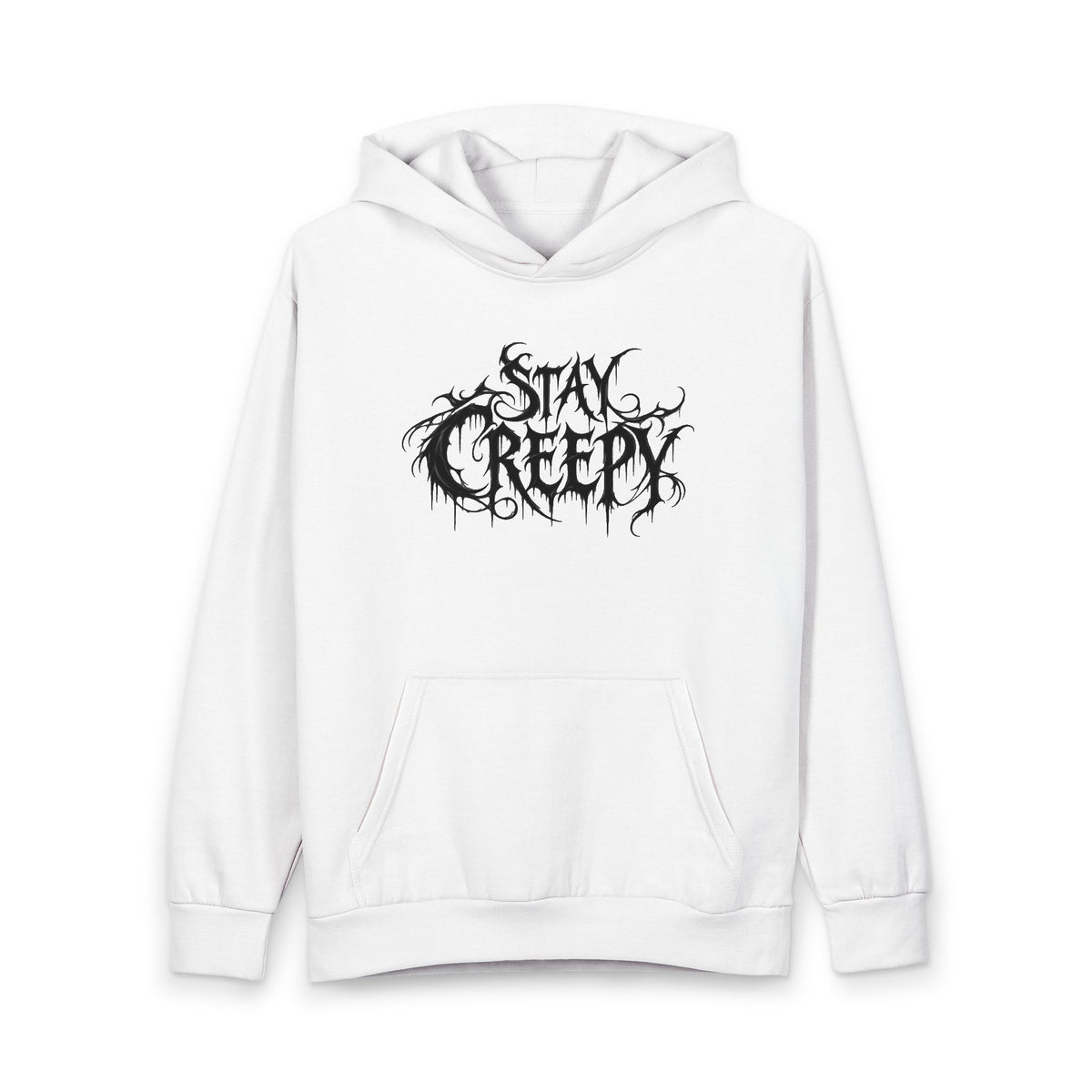 Stay Creepy Hoodie — Gothic Drippy Logo Pullover