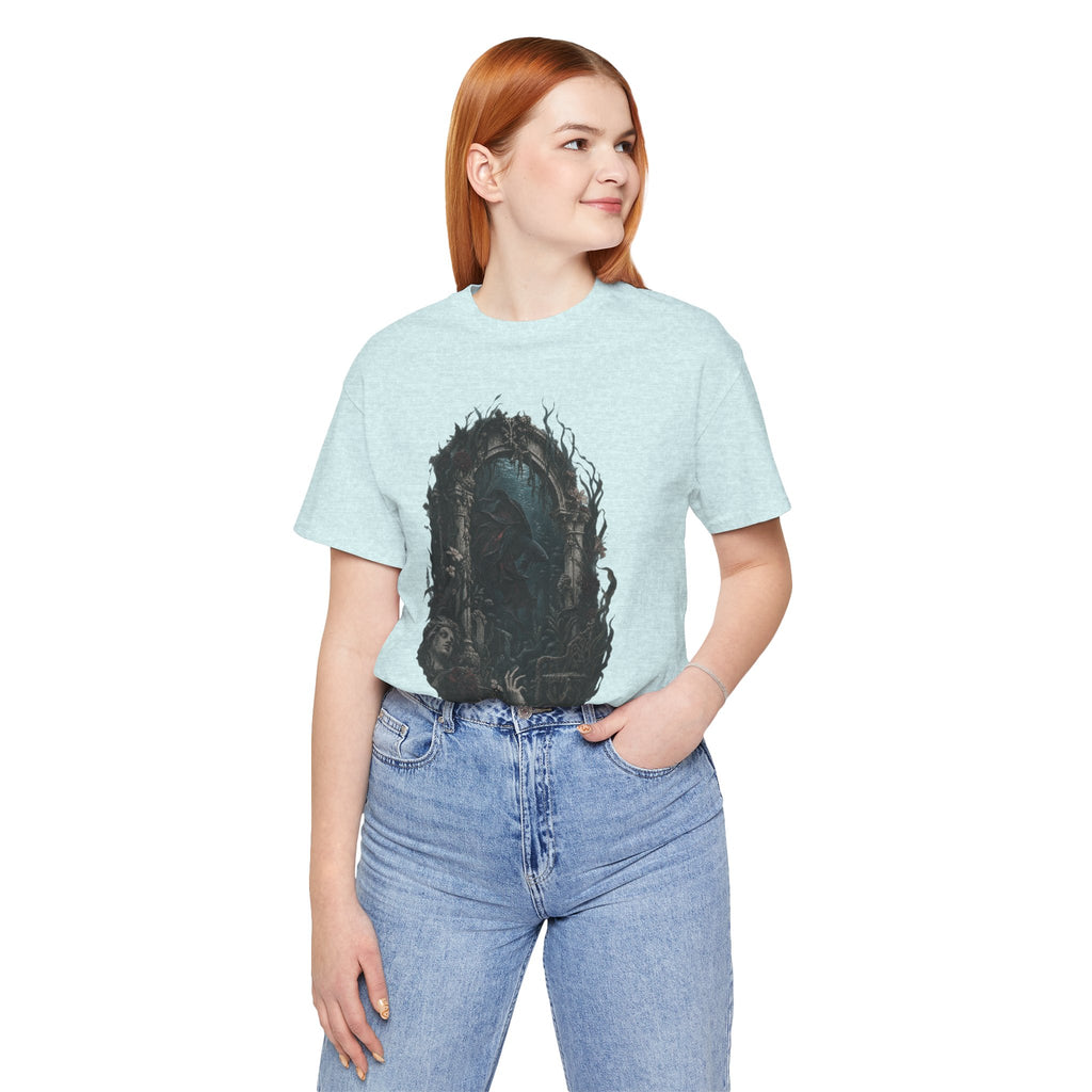 Gothic Fish T-Shirt — Underwater Ruins & Broken Statue