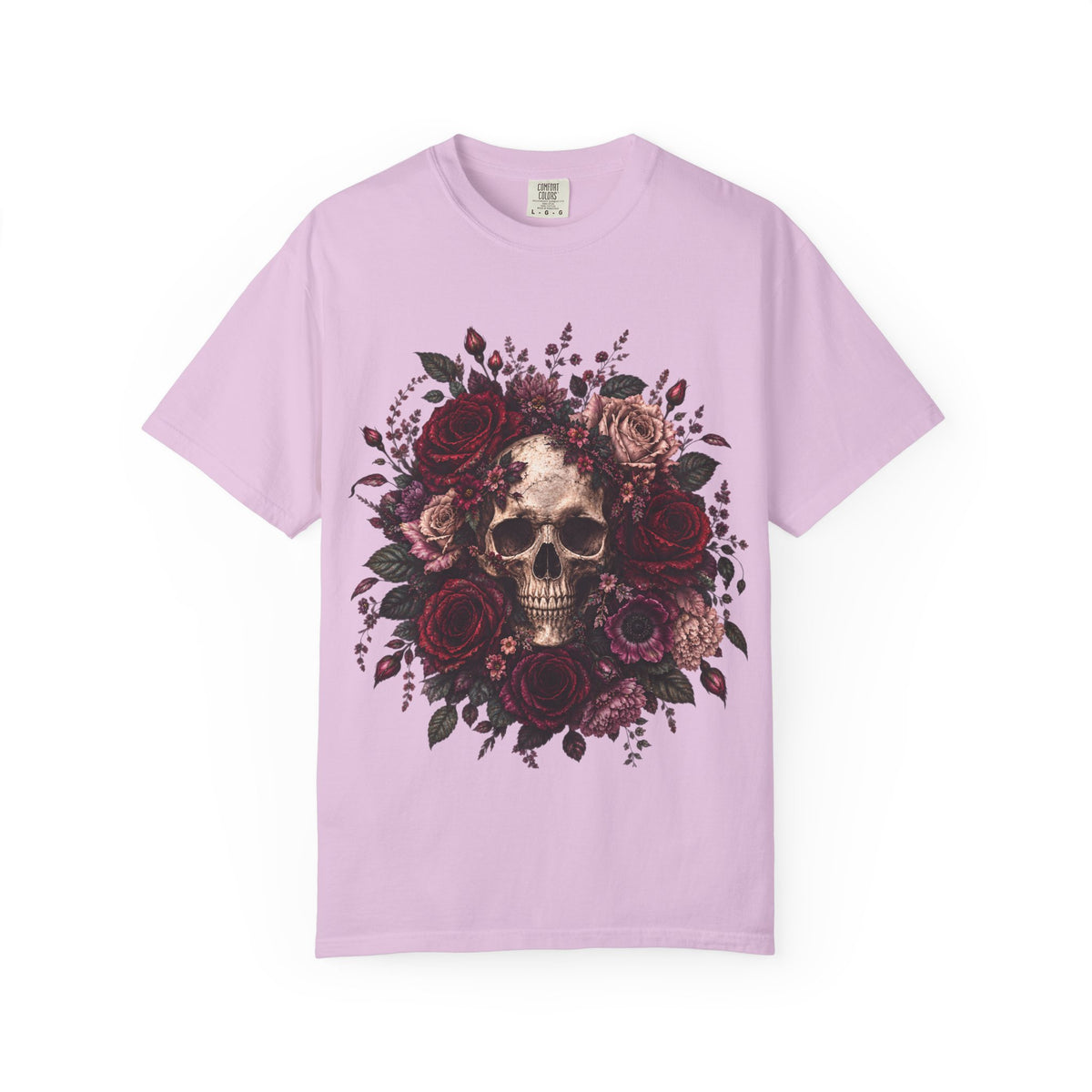 Skull & Rose T-Shirt — Gothic Floral Graphic