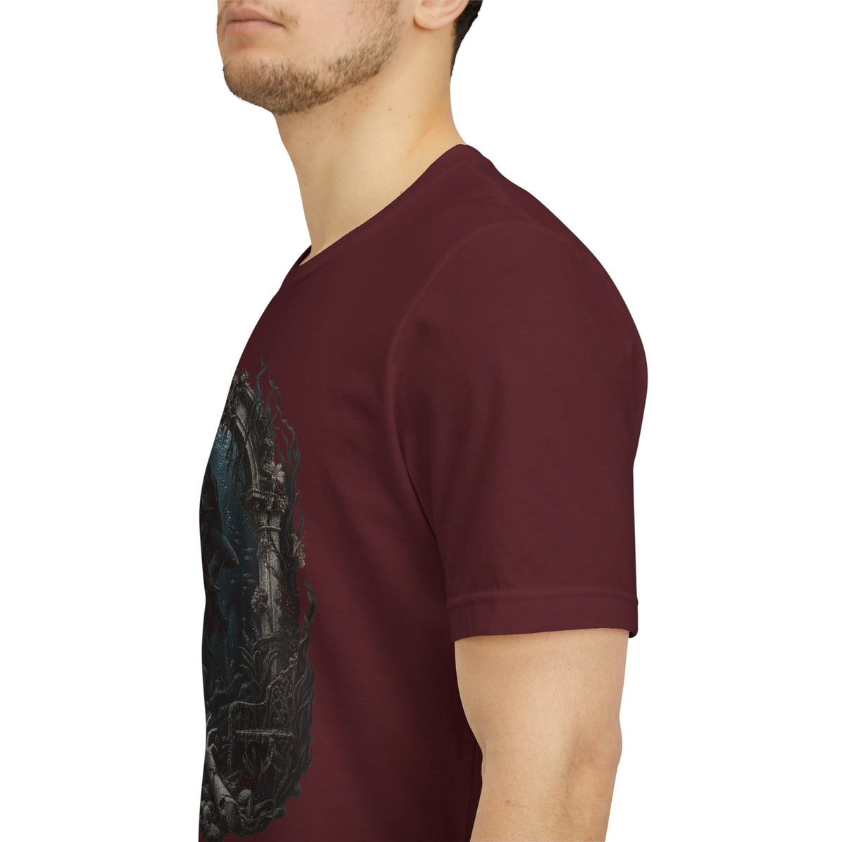 Gothic Fish T-Shirt — Underwater Ruins & Broken Statue