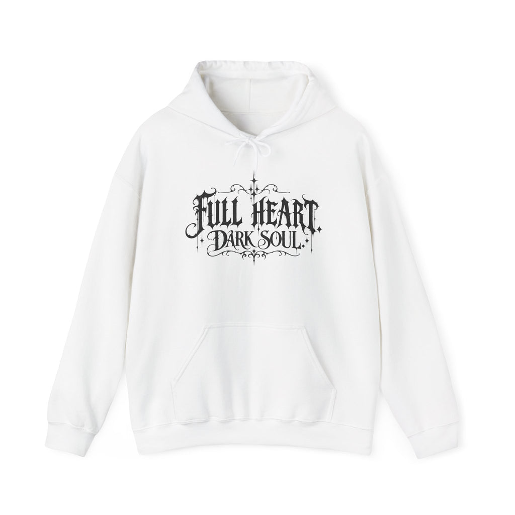 Dark Soul 'Full Heart' Hoodie — Gothic Script Graphic Sweatshirt