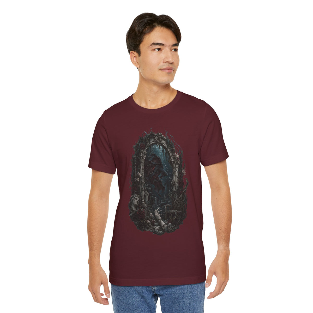 Gothic Fish T-Shirt — Underwater Ruins & Broken Statue