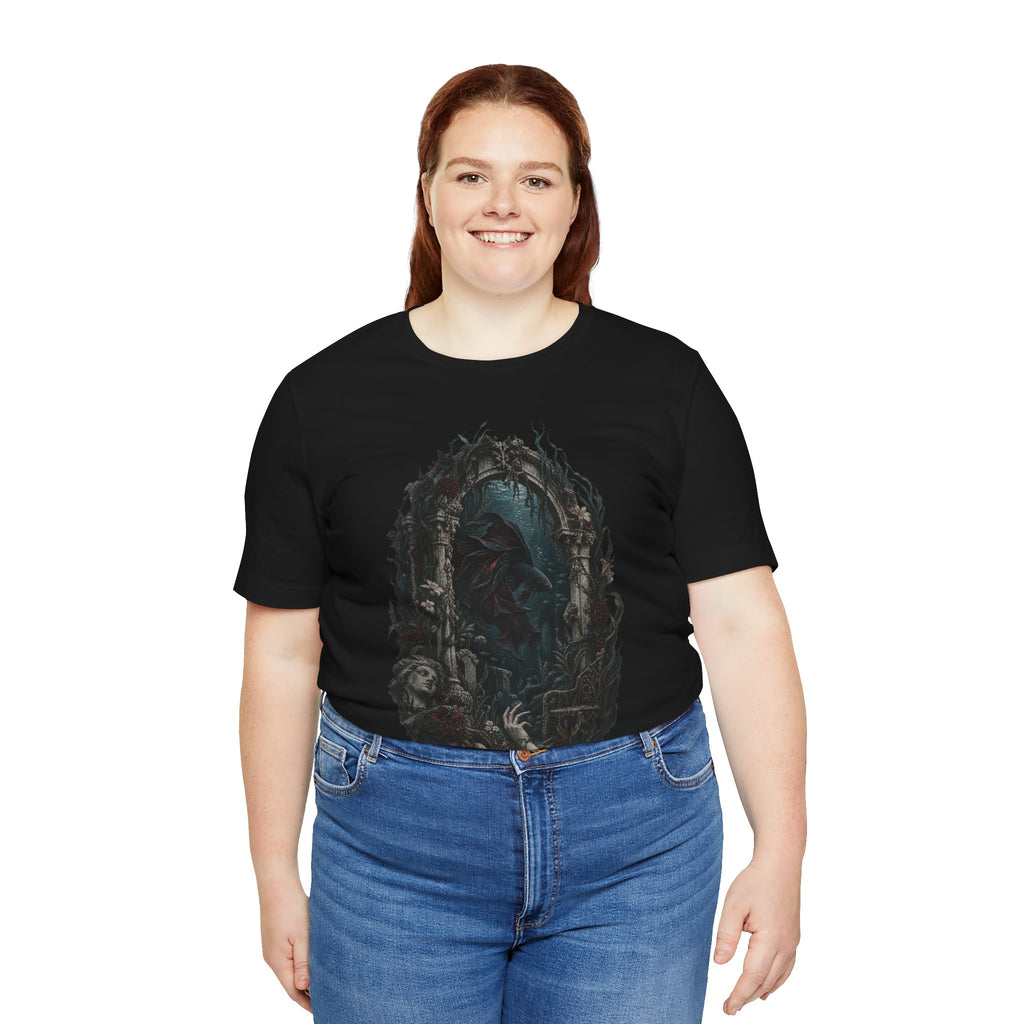 Gothic Fish T-Shirt — Underwater Ruins & Broken Statue