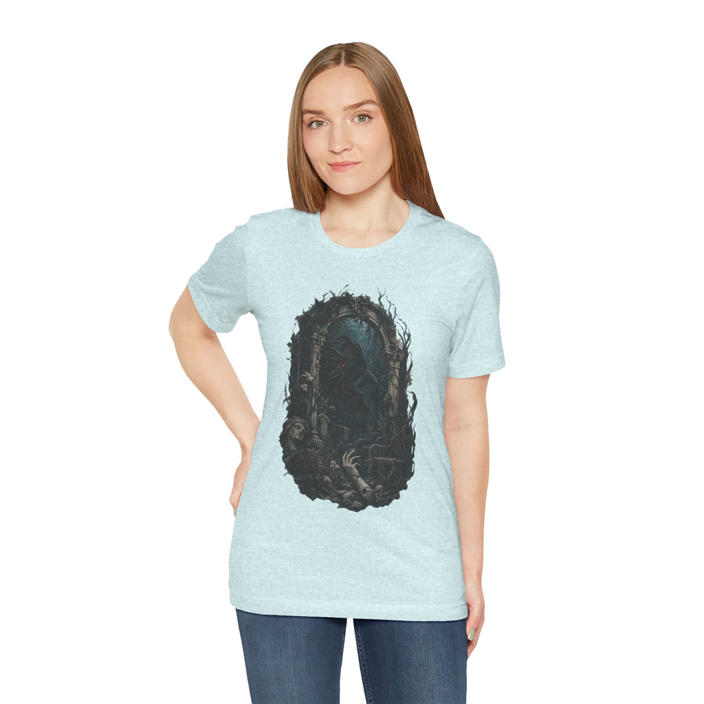 Gothic Fish T-Shirt — Underwater Ruins & Broken Statue