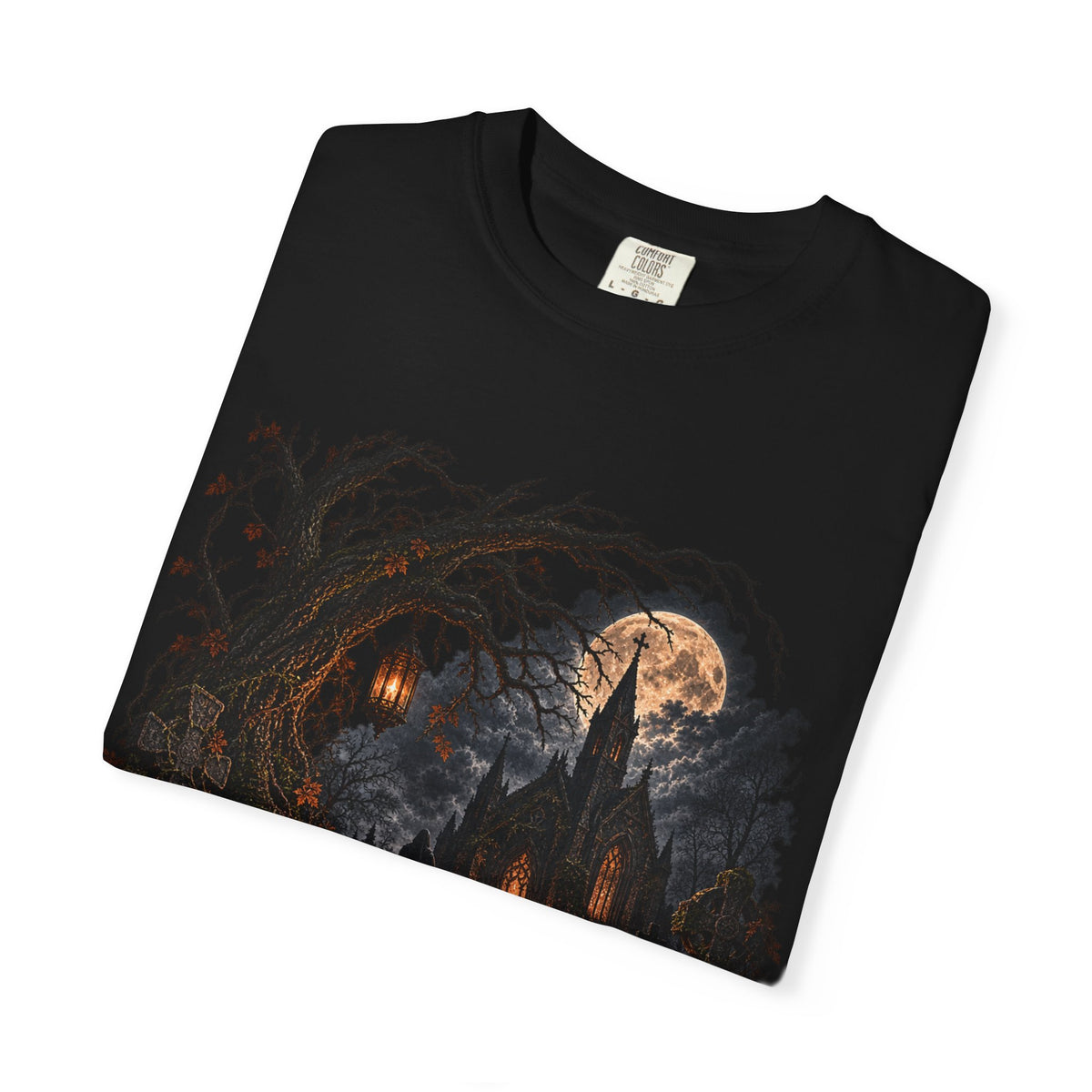 Halloween Haunted Castle T-Shirt — Spooky Pumpkin Night Graphic Tee