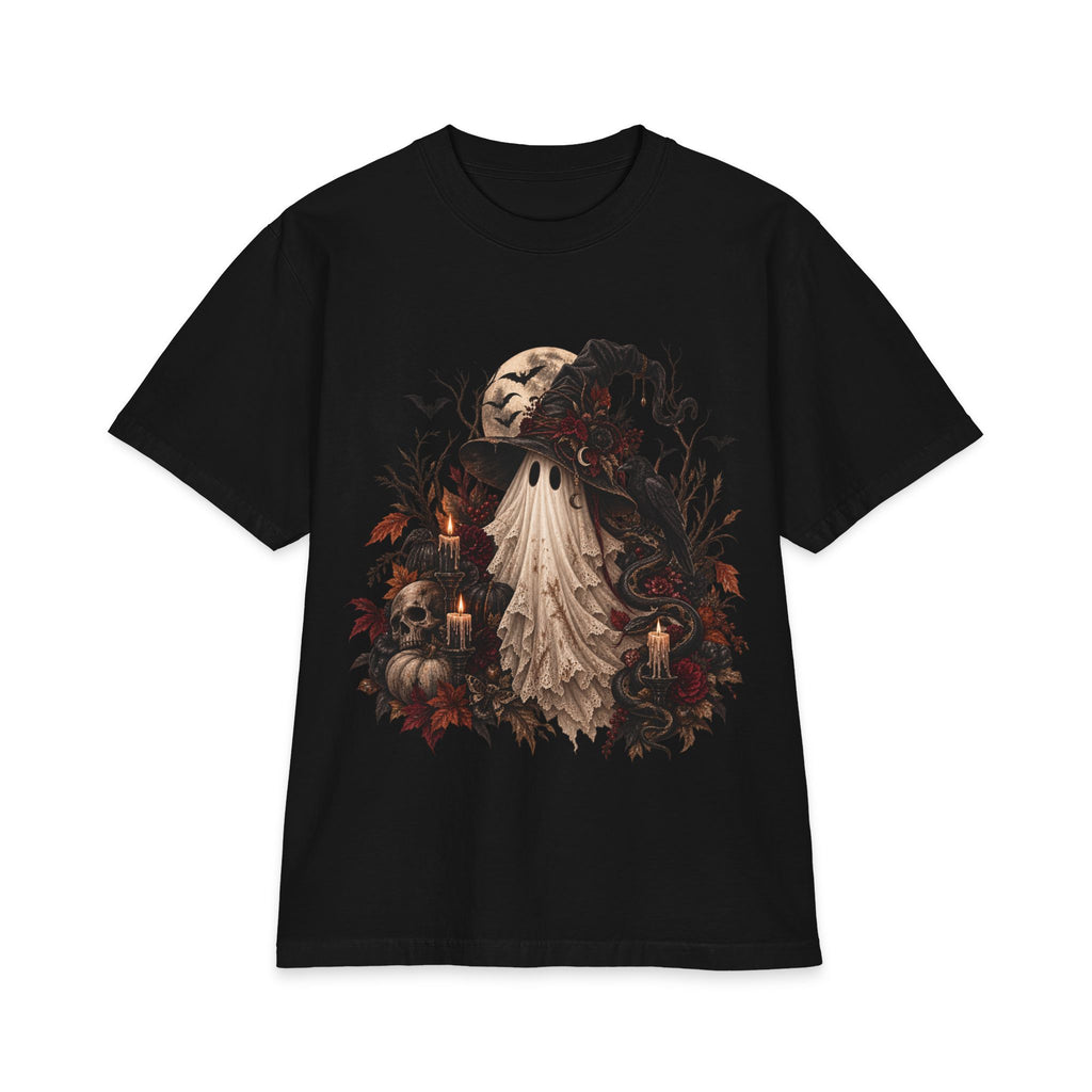 Vintage Ghost Halloween T-Shirt — Spooky Candlelit Autumn Design