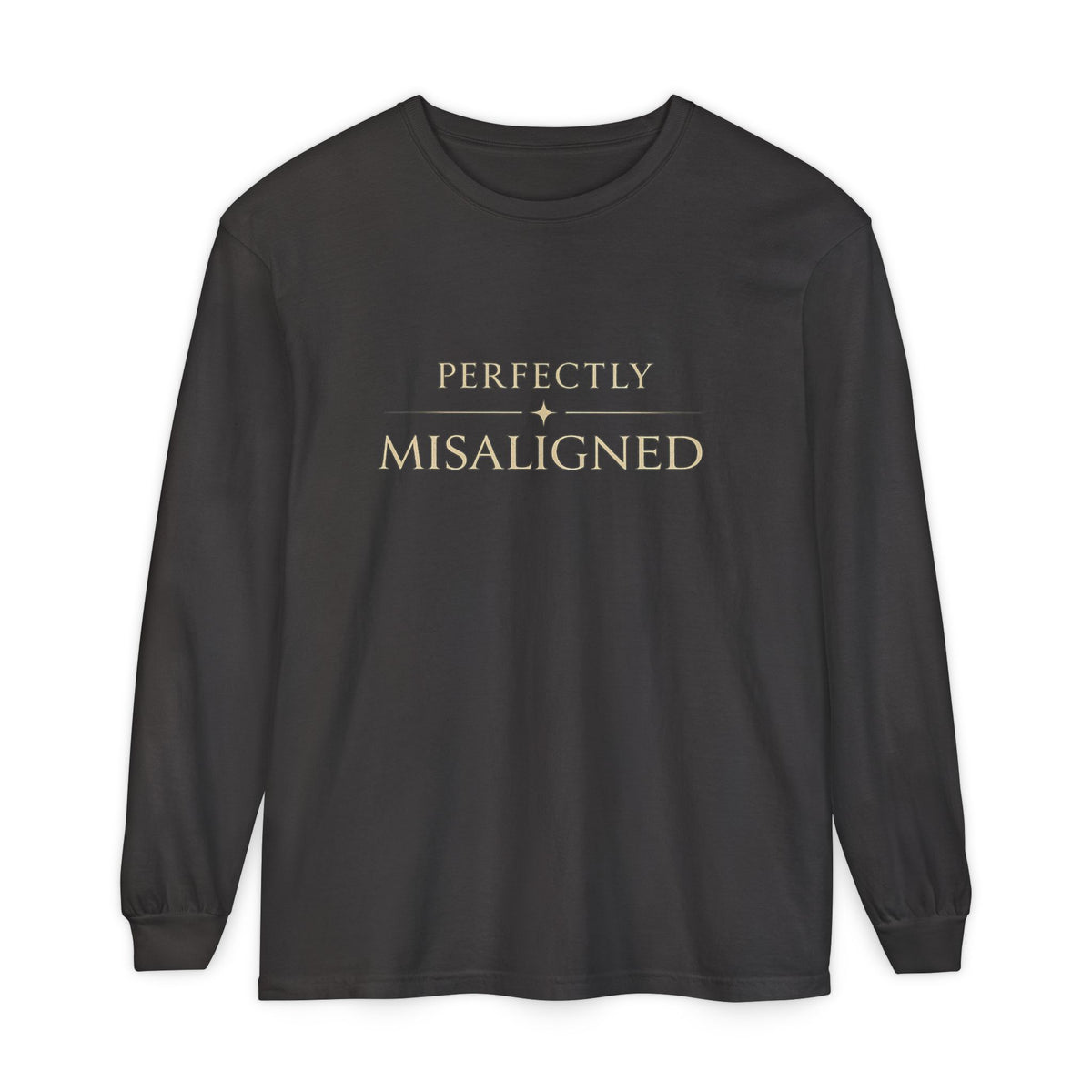 Perfectly Misaligned Long-Sleeve T-Shirt — Minimal Typography
