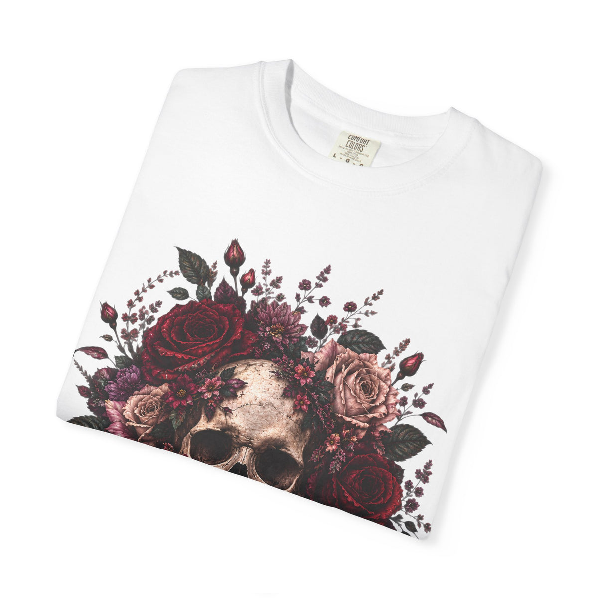 Skull & Rose T-Shirt — Gothic Floral Graphic