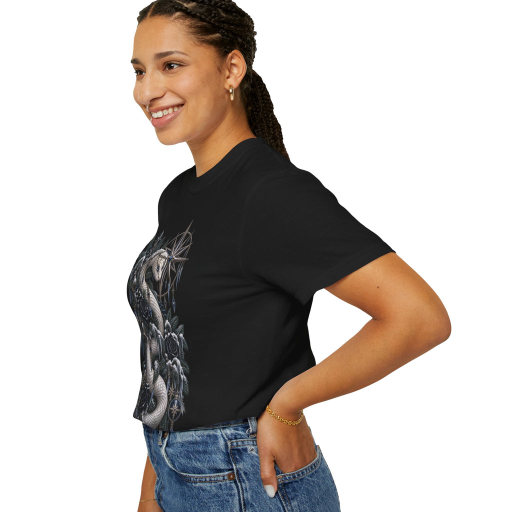 Christmas Serpent T-Shirt — Gothic Holiday Botanical Tee