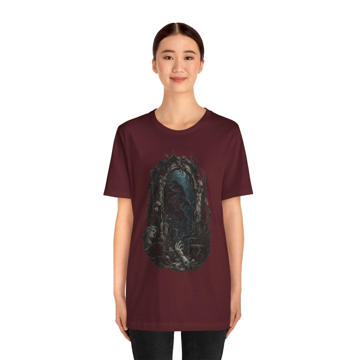 Gothic Fish T-Shirt — Underwater Ruins & Broken Statue