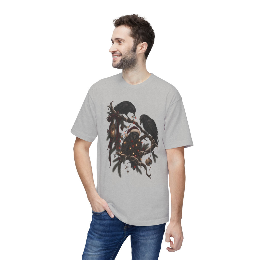 Christmas Crow T-Shirt — Festive Raven with Ornaments & Lights