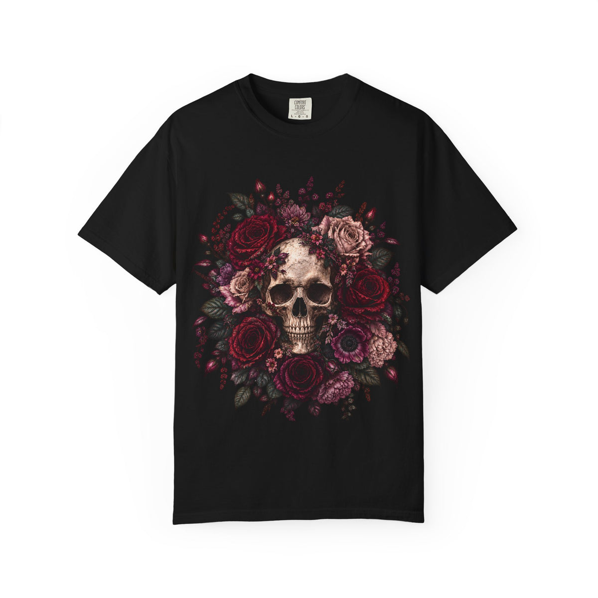 Skull & Rose T-Shirt — Gothic Floral Graphic