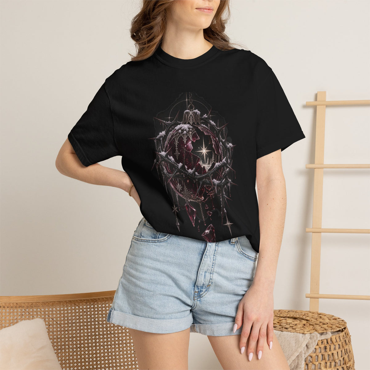 Dark Christmas Ornament T-Shirt — Gothic Crystal Holiday Graphic