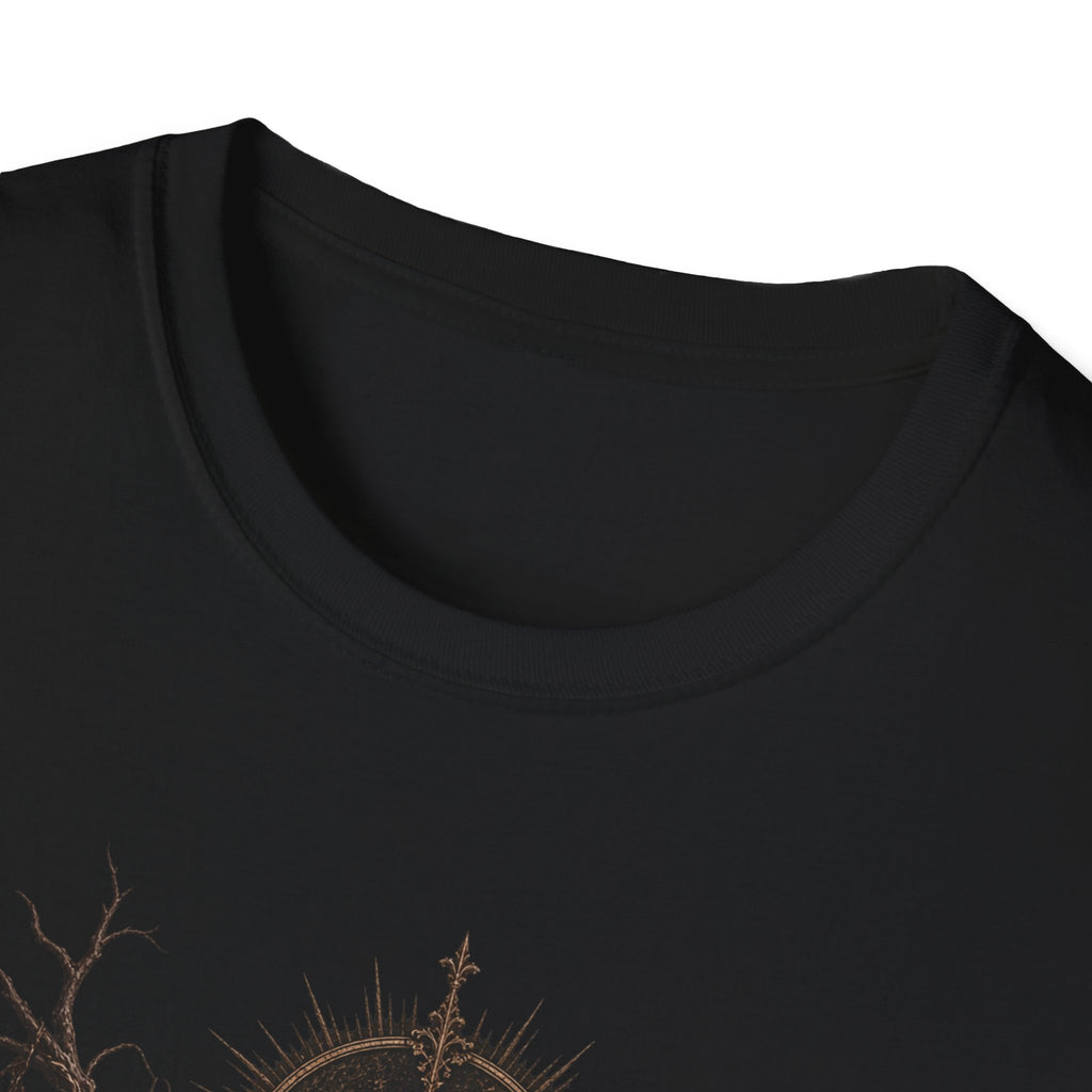 Gothic Raven Tee — Dark Crow with Thorny Halo Graphic Shirt