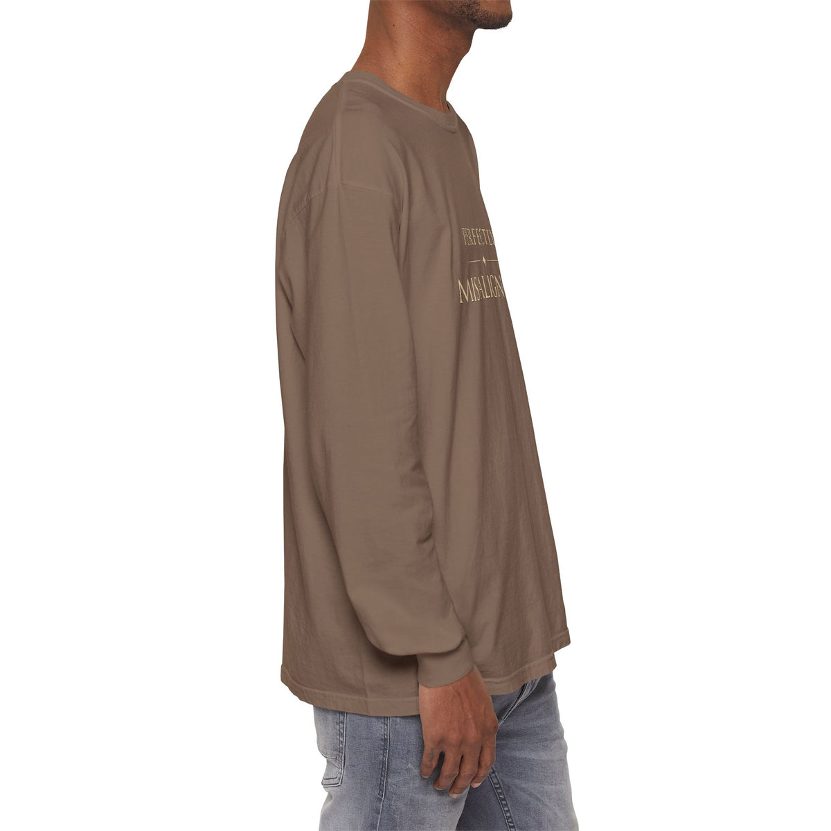 Perfectly Misaligned Long-Sleeve T-Shirt — Minimal Typography