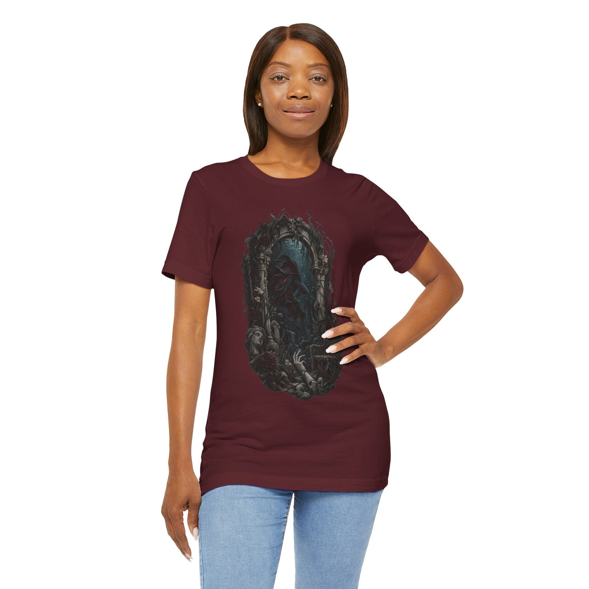 Gothic Fish T-Shirt — Underwater Ruins & Broken Statue