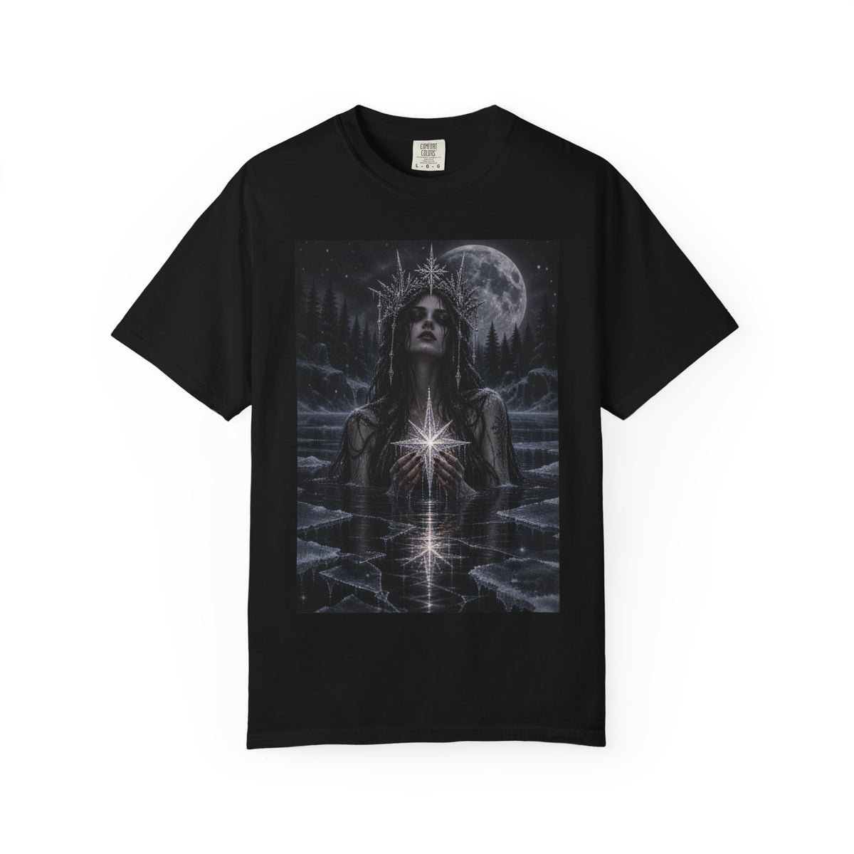Mystic Moonlight T-Shirt — Gothic Star Goddess Graphic Tee