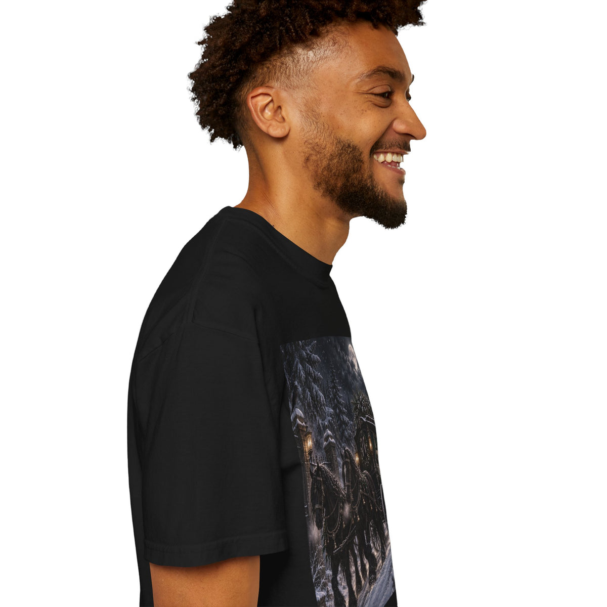 Midnight Carriage T-Shirt — Gothic Winter Scene