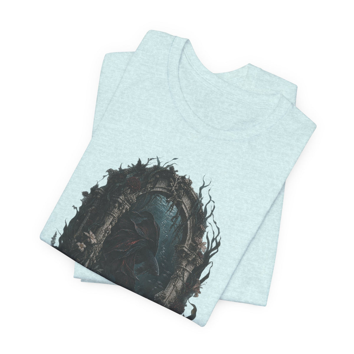 Gothic Fish T-Shirt — Underwater Ruins & Broken Statue