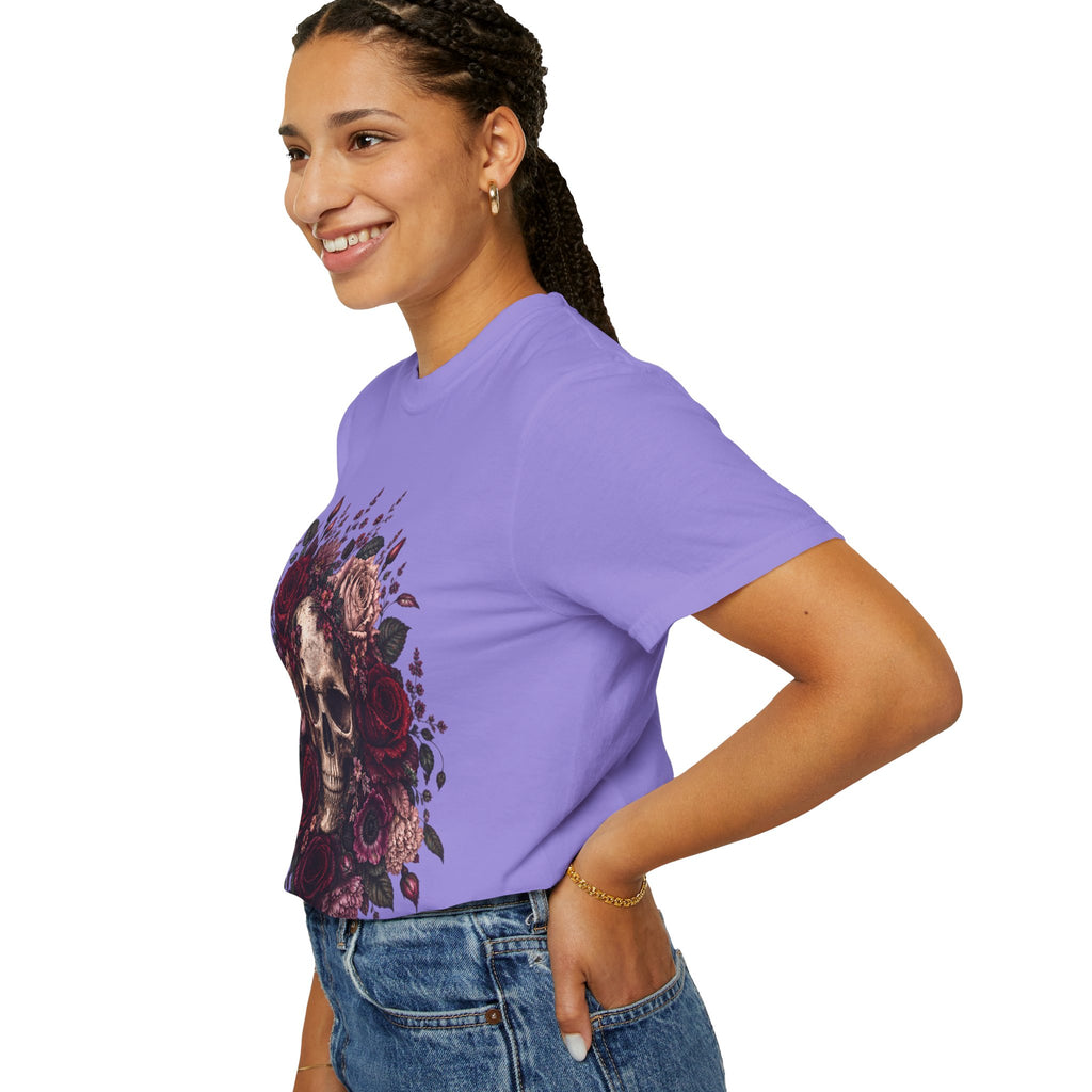 Skull & Rose T-Shirt — Gothic Floral Graphic